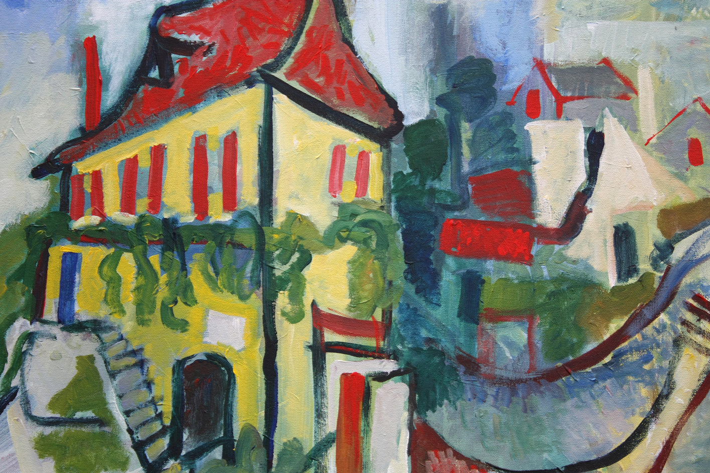 Mansion in the Country by Robert Hofherr |  Closeup View of Artwork 