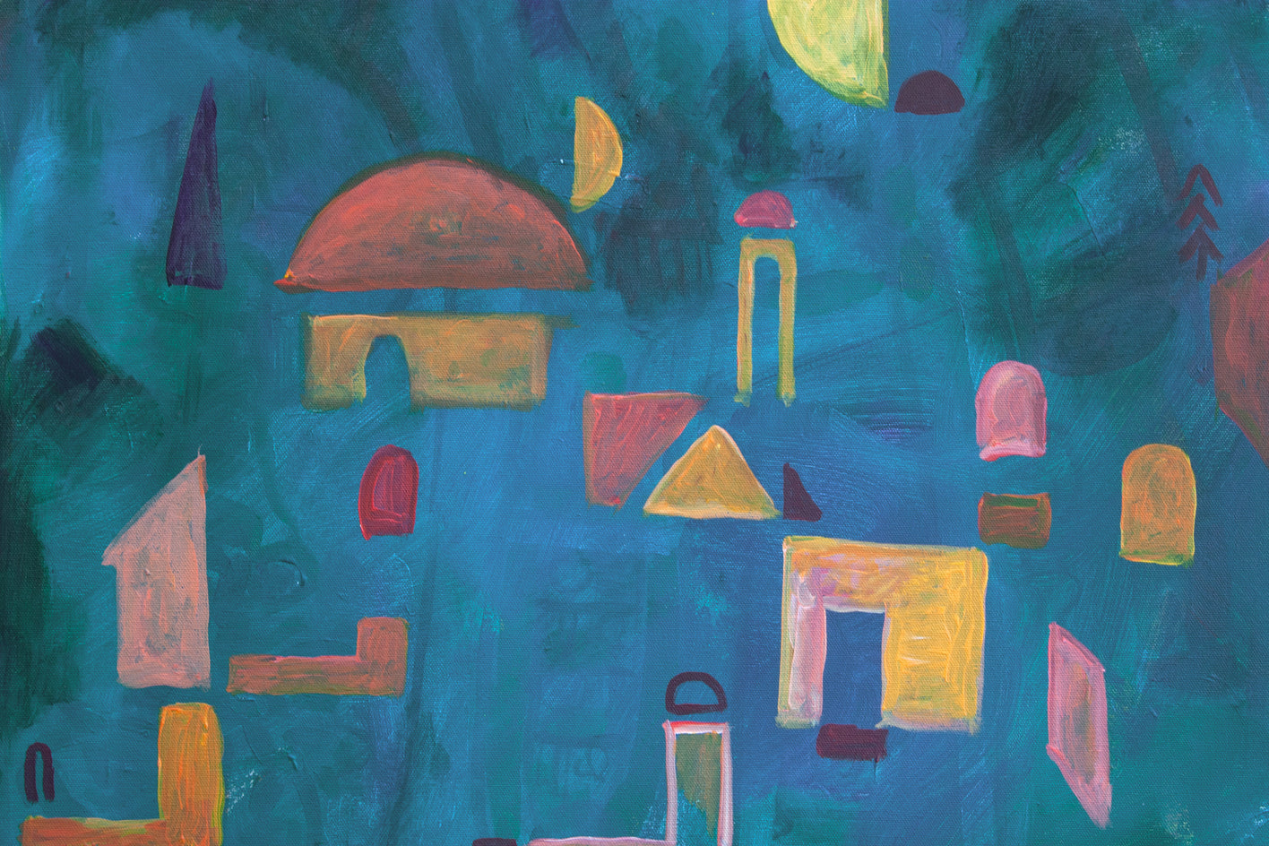 Moody Blue by Robert Hofherr |  Closeup View of Artwork 