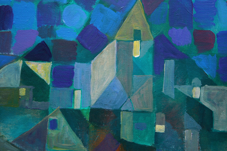 Night Lights by Robert Hofherr |   Closeup View of Artwork 