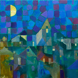 Original art for sale at UGallery.com | Night Lights by Robert Hofherr | $1,150 | acrylic painting | 24' h x 24' w | thumbnail 1