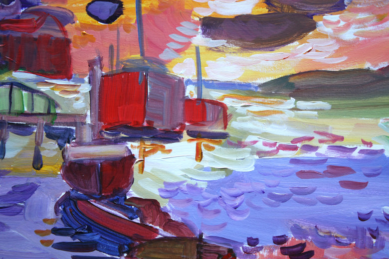 On the River by Robert Hofherr |   Closeup View of Artwork 