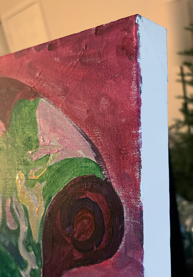 Peaches and Pear by Robert Hofherr |  Side View of Artwork 