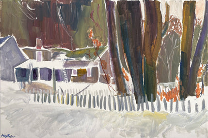 acrylic painting by Robert Hofherr titled Picket Fence