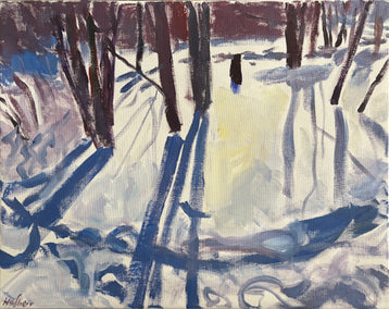 acrylic painting by Robert Hofherr titled Shadows of Winter