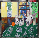 Original art for sale at UGallery.com | Still Life with Cow Skull by Robert Hofherr | $1,400 | acrylic painting | 24' h x 24' w | thumbnail 3