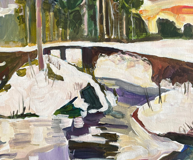 Stump Pond by Robert Hofherr |   Closeup View of Artwork 