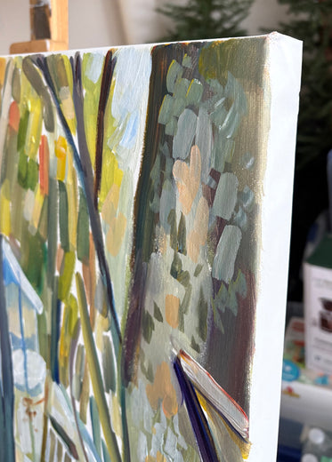 Sunlight on Trees by Robert Hofherr |  Side View of Artwork 