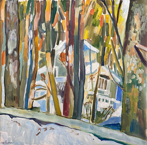 acrylic painting by Robert Hofherr titled Sunlight on Trees