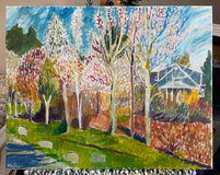 Original art for sale at UGallery.com | Trees in Bloom by Robert Hofherr | $950 | acrylic painting | 22' h x 28' w | thumbnail 3