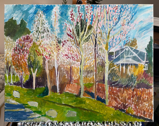 Trees in Bloom by Robert Hofherr |  Context View of Artwork 
