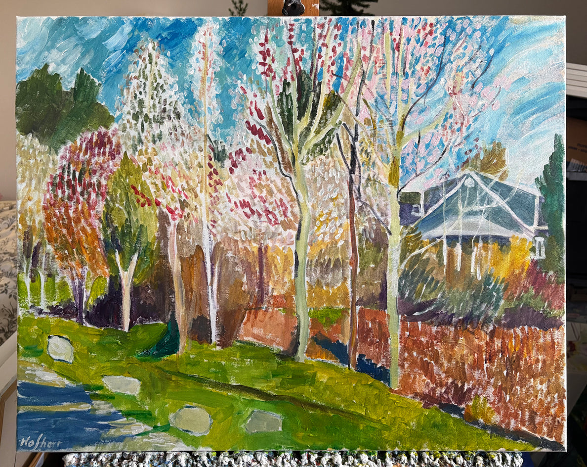 Trees in Bloom by Robert Hofherr |  Context View of Artwork 