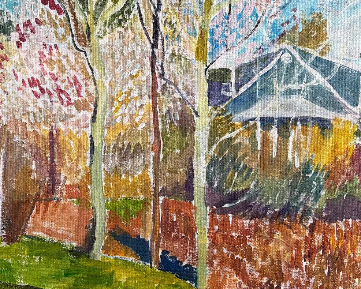 Trees in Bloom by Robert Hofherr |  Closeup View of Artwork 