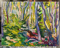 Original art for sale at UGallery.com | Two Woodsmen by Robert Hofherr | $1,125 | acrylic painting | 22' h x 28' w | thumbnail 3