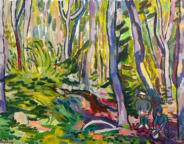 acrylic painting by Robert Hofherr titled Two Woodsmen