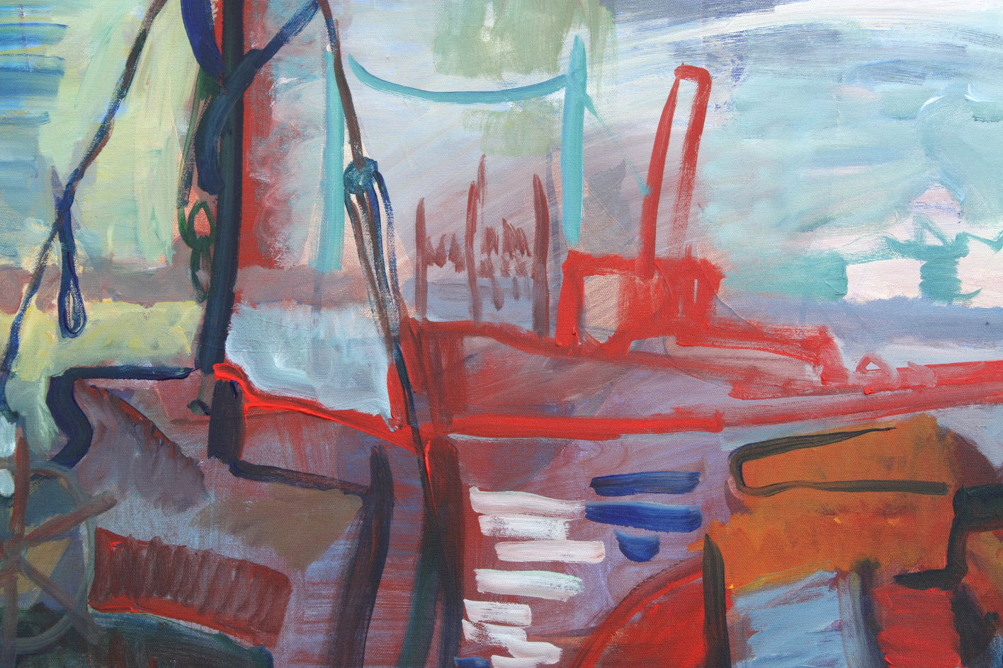 Wharf by Robert Hofherr |  Closeup View of Artwork 
