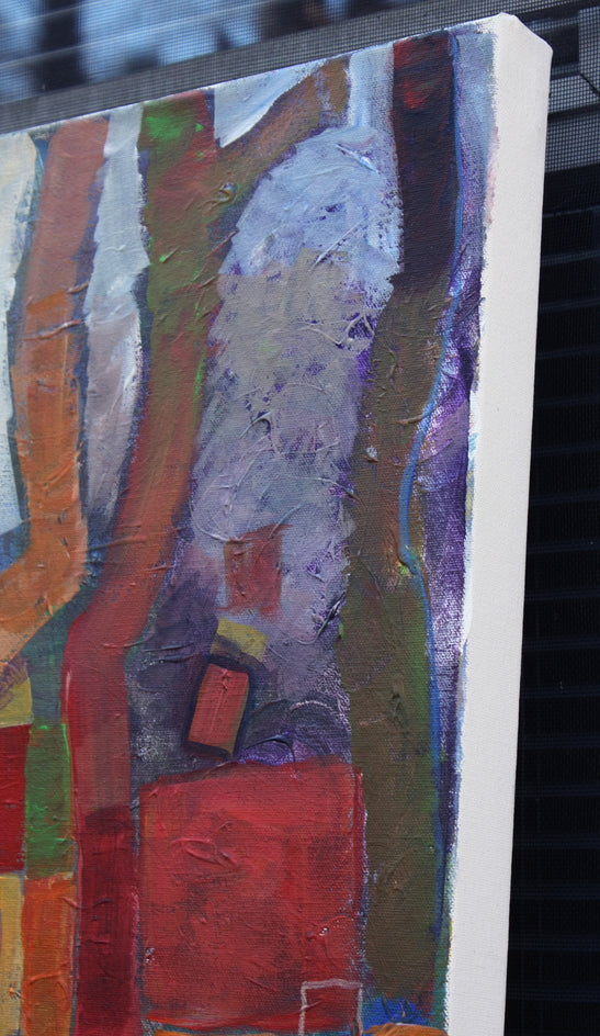 Wooded Village by Robert Hofherr |  Side View of Artwork 