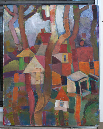 Wooded Village by Robert Hofherr |  Context View of Artwork 