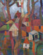 Original art for sale at UGallery.com | Wooded Village by Robert Hofherr | $1,425 | acrylic painting | 30' h x 24' w | thumbnail 1