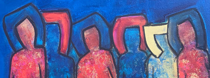 Original art for sale at UGallery.com | A World of Our Own by Robin Okun | $2,300 | acrylic painting | 36' h x 36' w | thumbnail 4