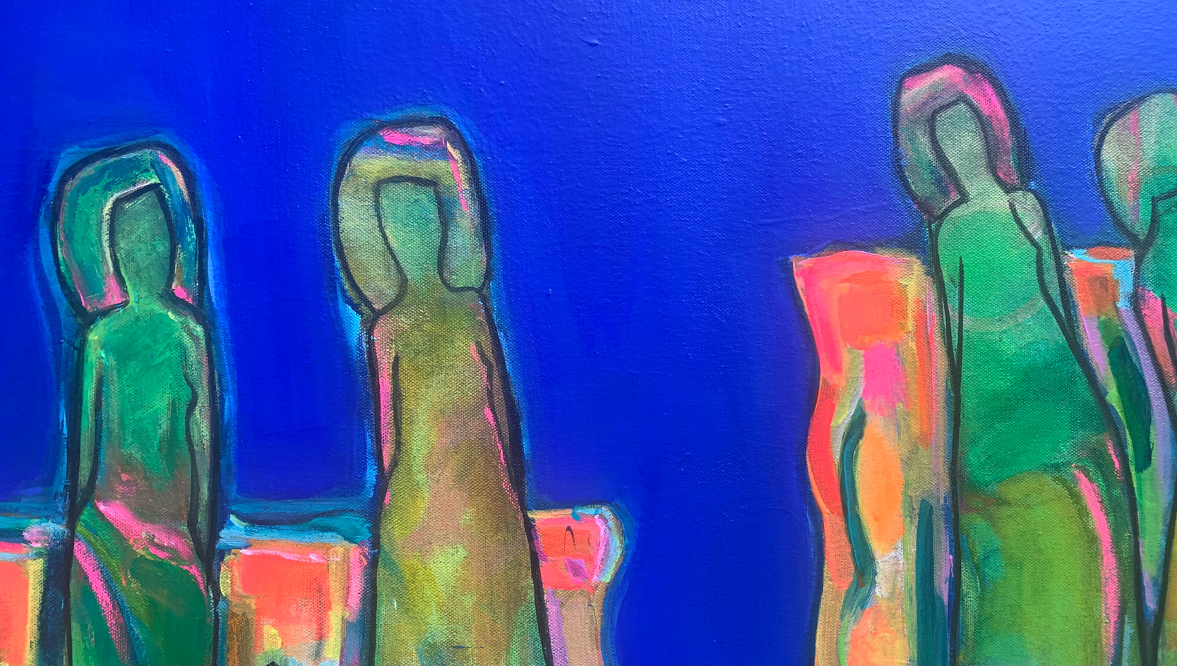 Against the Wall by Robin Okun |  Closeup View of Artwork 