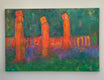 Original art for sale at UGallery.com | The Sculpted Garden by Robin Okun | $1,700 | acrylic painting | 24' h x 36' w | thumbnail 3