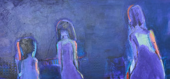 Original art for sale at UGallery.com | Twilight Gathering by Robin Okun | $2,075 | acrylic painting | 30' h x 40' w | thumbnail 4