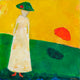 Original art for sale at UGallery.com | Woman and Umbrella by Robin Okun | $1,100 | acrylic painting | 24' h x 24' w | thumbnail 1