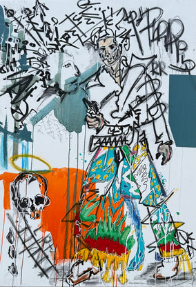 Original art for sale at UGallery.com | Fragmented Rebel by Rodion Gilmitdinov | $3,900 | mixed media artwork | 60' h x 42' w