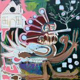 Original art for sale at UGallery.com | Homebound Creature by Rodion Gilmitdinov | $4,100 | mixed media artwork | 48' h x 48' w | thumbnail 1