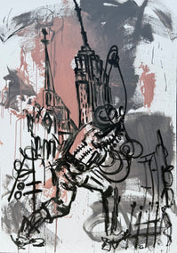 mixed media artwork by Rodion Gilmitdinov titled Hunting