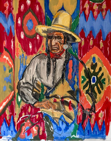 oil painting by Rodion Gilmitdinov titled Chromatic Nomad