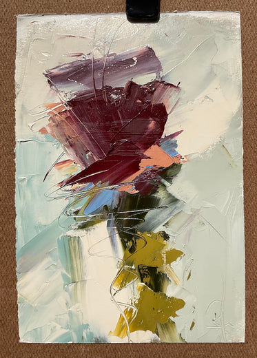 A Flower in Motion, II by Ronda Waiksnis |  Side View of Artwork 