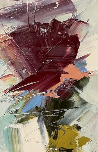 A Flower in Motion, II by Ronda Waiksnis |   Closeup View of Artwork 