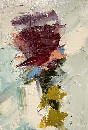 Original art for sale at UGallery.com | A Flower in Motion, II by Ronda Waiksnis | $300 | oil painting | 11' h x 7.75' w