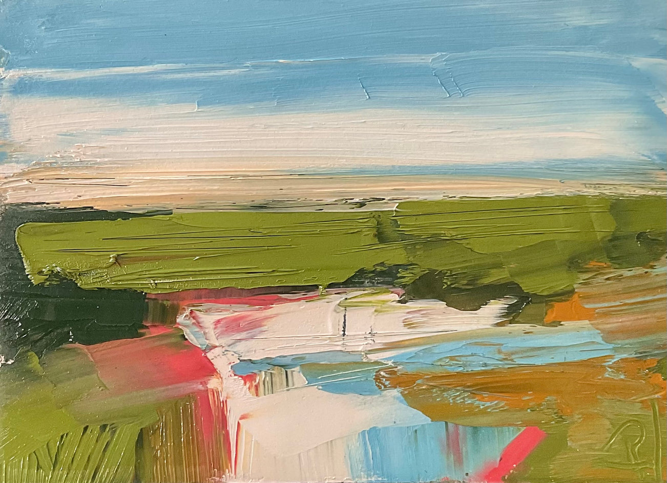 Afternoon View by Ronda Waiksnis |  Closeup View of Artwork 