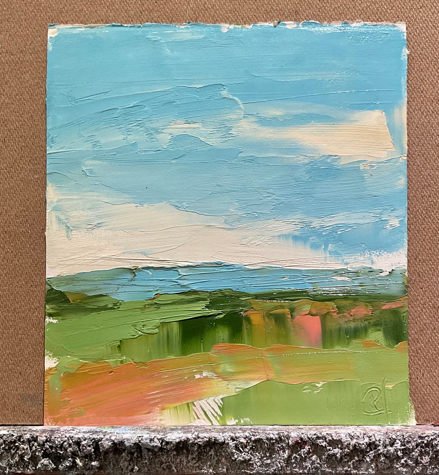 Afternoon View, III by Ronda Waiksnis |  Side View of Artwork 