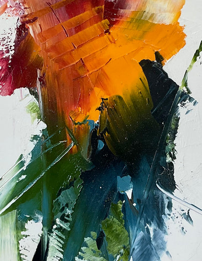 Ember in Bloom by Ronda Waiksnis |   Closeup View of Artwork 