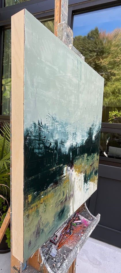 Evening Comes by Ronda Waiksnis |  Side View of Artwork 
