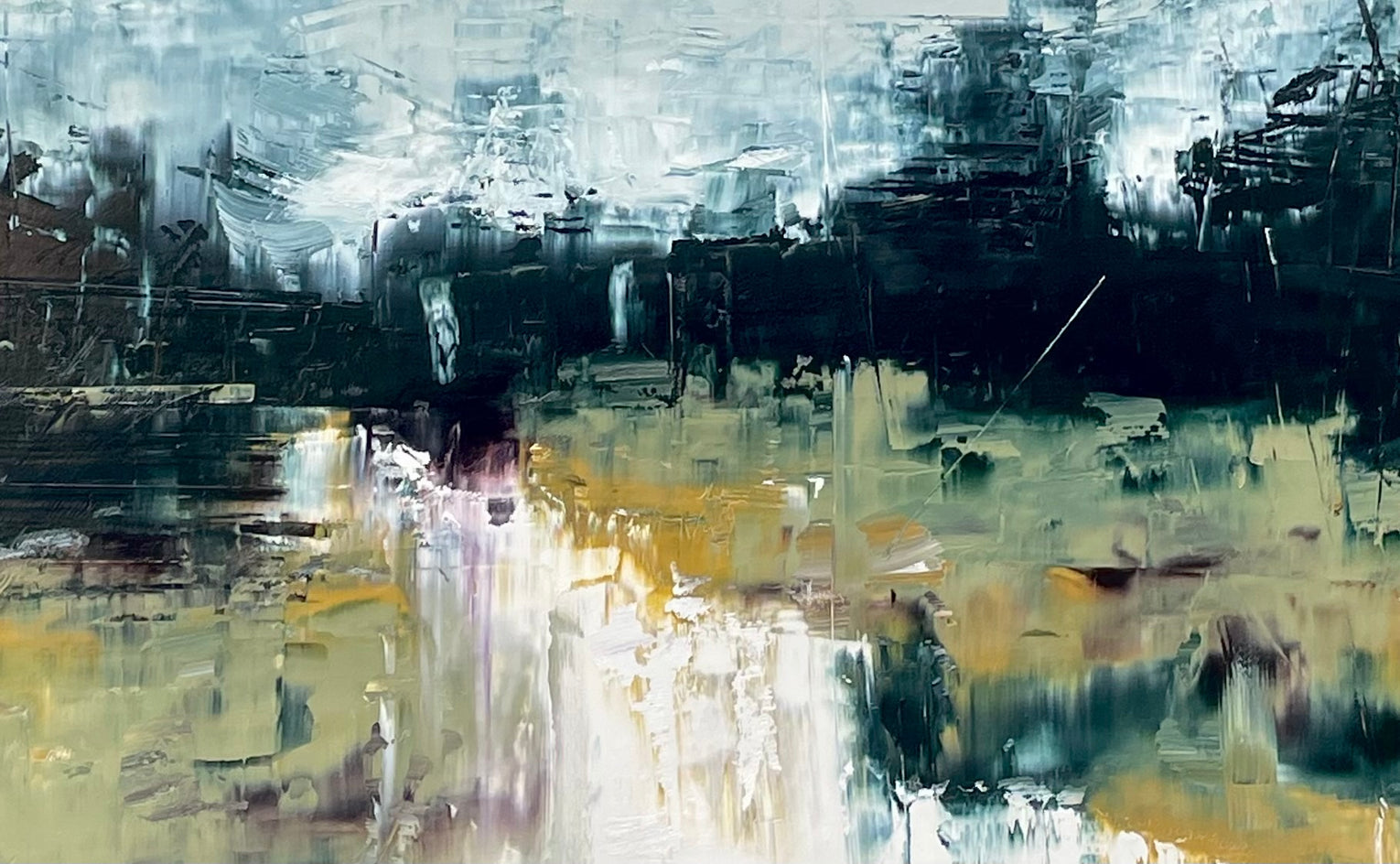 Evening Comes by Ronda Waiksnis |  Closeup View of Artwork 