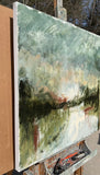 Original art for sale at UGallery.com | Evening in Silence by Ronda Waiksnis | $2,400 | oil painting | 36' h x 36' w | thumbnail 2