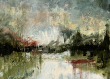Original art for sale at UGallery.com | Evening in Silence by Ronda Waiksnis | $2,400 | oil painting | 36' h x 36' w | thumbnail 4