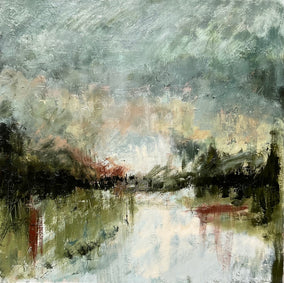 Original art for sale at UGallery.com | Evening in Silence by Ronda Waiksnis | $2,400 | oil painting | 36' h x 36' w