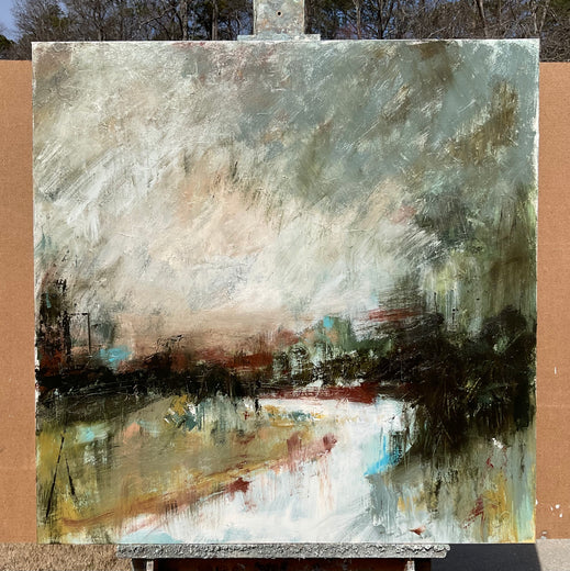 Fading Light on Ebenezer River by Ronda Waiksnis |  Context View of Artwork 