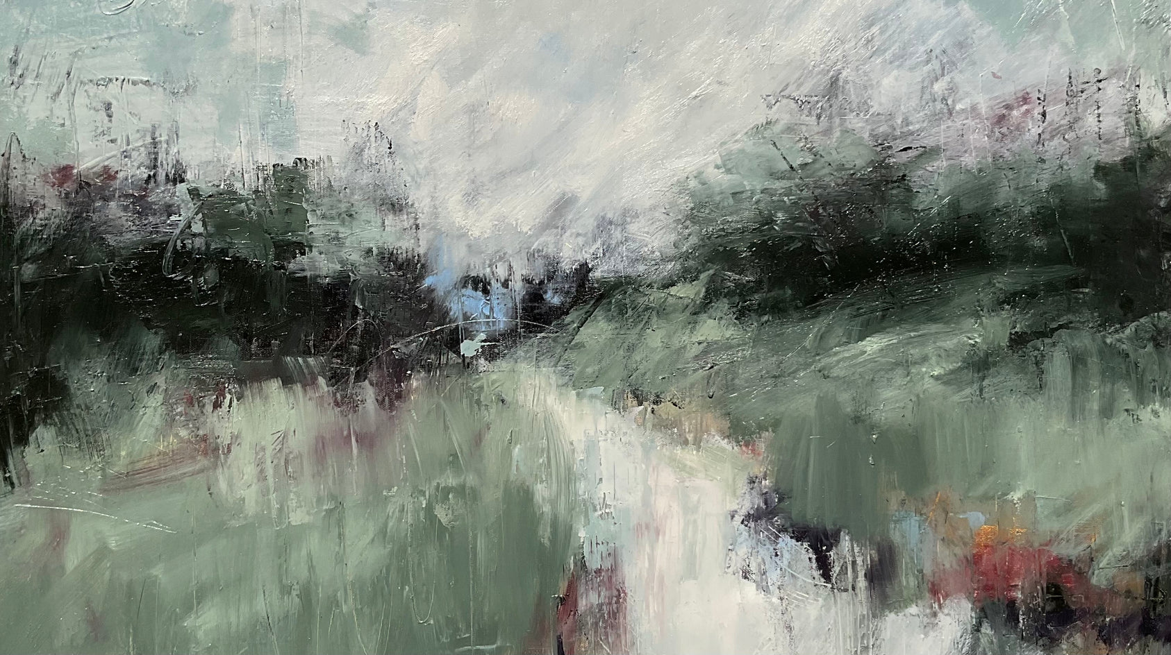 Hazy Daydreams by Ronda Waiksnis |  Closeup View of Artwork 