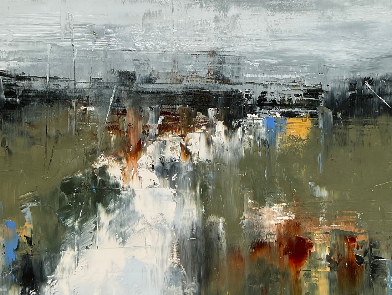 Morning Story by Ronda Waiksnis |  Closeup View of Artwork 