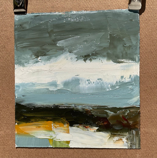 Saltwater Silence by Ronda Waiksnis |  Side View of Artwork 