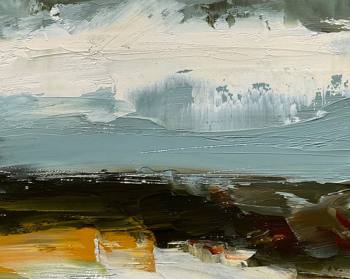 Saltwater Silence by Ronda Waiksnis |  Closeup View of Artwork 