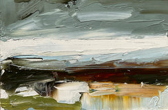 Original art for sale at UGallery.com | Saltwater Silence, II by Ronda Waiksnis | $325 | oil painting | 11' h x 10' w | thumbnail 4