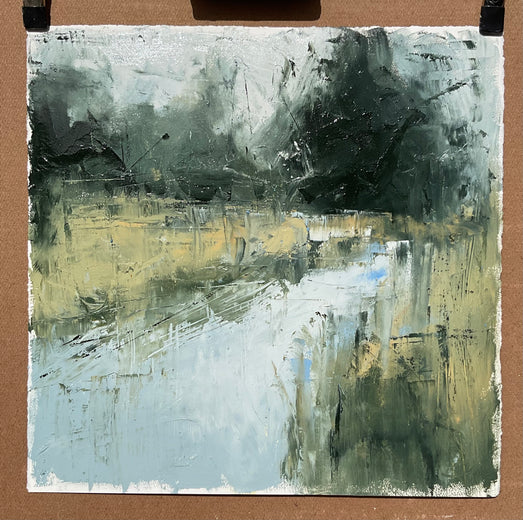 Silent Morning by Ronda Waiksnis |  Side View of Artwork 