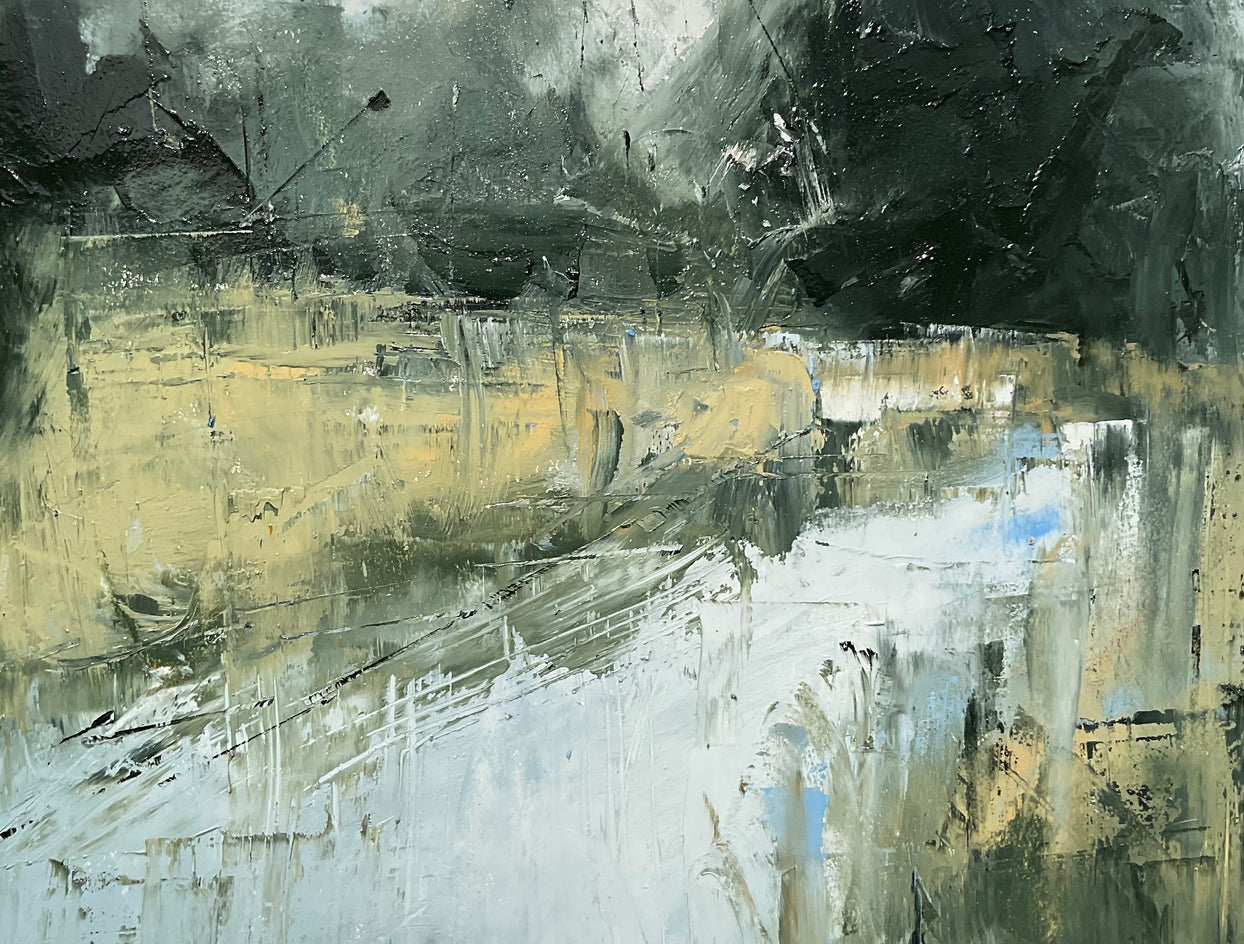 Silent Morning by Ronda Waiksnis |  Closeup View of Artwork 